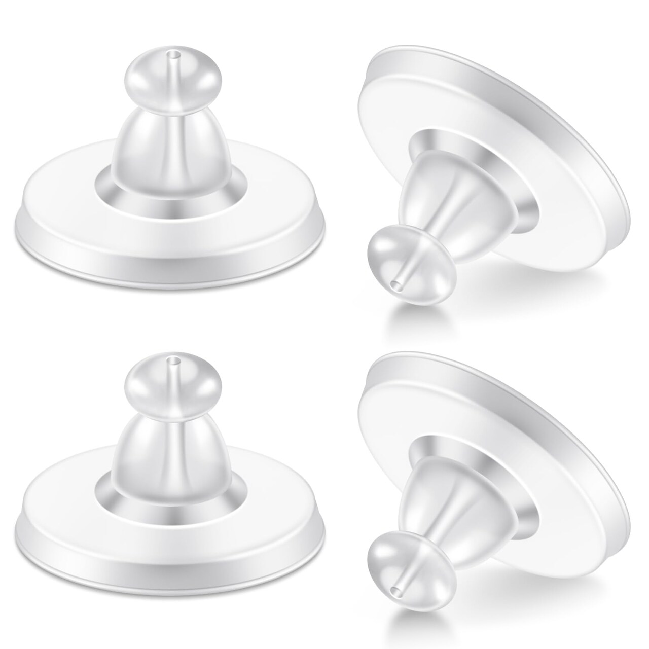 200 Pcs Earring Backs for Droopy Ears Backs Replacements Earring Backs for Heavy Bullet Clutch(Clear)